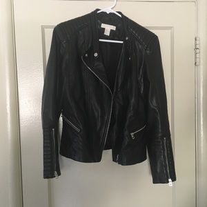 H&M faux leather moto jacket